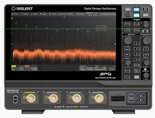 Siglent SDS3034X HD 350 MHz, 4 channels, 12-bit mixed signal oscilloscope