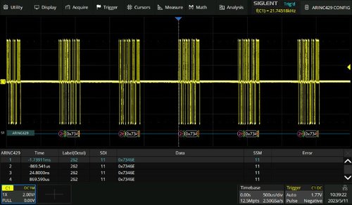 Siglent SDS6000Pro-ARINC ARINC429 decode (software)