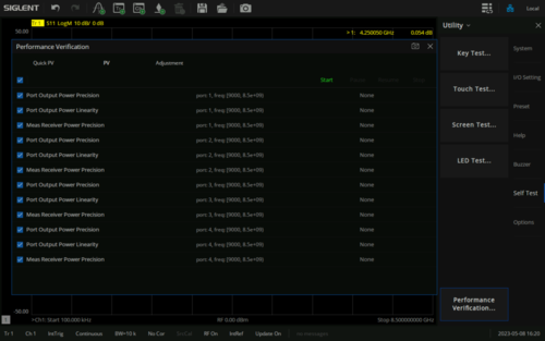 Siglent SNA5000-PV Performance test (SW)