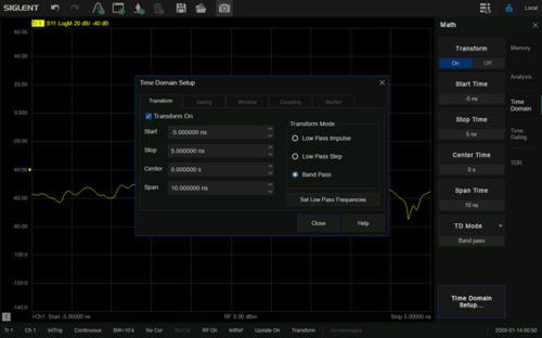 Siglent SNA5000-TDA Time Domain Analysis (SW)