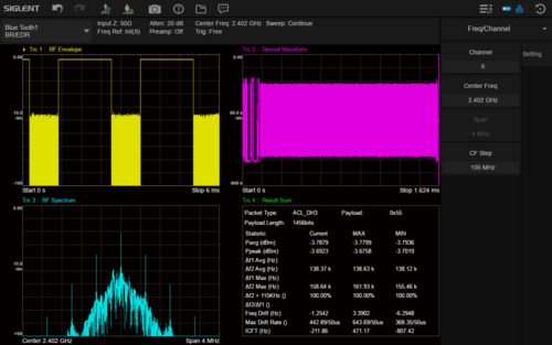 Siglent SSA5000-BT Bluetooth signal measurement (software license)