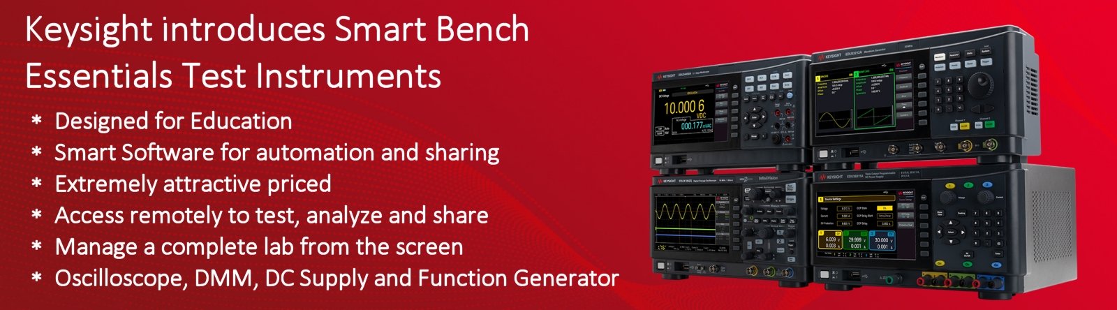 Keysight Smart Bench Essential instruments